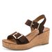 Marco Tozzi Damessandalen met sleehak 2-28389-44 Choco 39 EU
