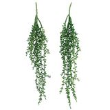 Meneco Kunstmatige Hangende Planten 2-Pack - Faux Parelsnoer Planten Onverpot - Nep Hangende Sappig Decor (Groot)