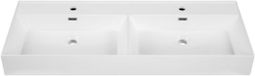 Saniclass Legend Meubelwastafel - 120.5x47x12cm - 2 wasbakken - 2 kraangaten - Keramiek - Wit glans