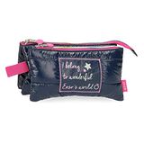 Enso Make a Wish Drievoudig pennenetui, blauw, 22 x 12 x 5 cm, polyester