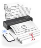 Imprimante thermique A4 imprimante mobile - Bluetooth sans fil - 2000 mAh - Papier thermique - Noir