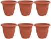 vidaXL Ronde Bloempot - 6 stuks - Baksteenrood - Ø 39 x 32 cm - Kunststof