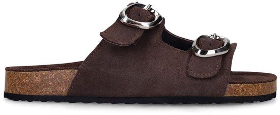 Sacha - Dames - Bruine suède slippers - Maat 41