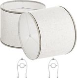Vevor Lampenkap Trommel 290x320x245mm Rond 2 Stuks met Harp Licht Linnen