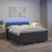 vidaXL Boxspringbed met matelas, gris foncé, 200 x 200 cm