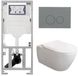 Villeroy & Boch Subway 2.0 Toiletset inbouwreservoir - diepspoel wandcloset directflush slimseat bedieningsplaat licht grijs ronde knoppen - White Alpine (blanc)
