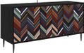 vidaXL Meuble TV OMMEN 102 x 33 x 51 cm Chêne noir Bois transformé