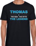 Bellatio Decorations Thomas Voornaam cadeau - The man, The myth the legend - zwart - voor heren - verjaardag - vaderdag - pensioen - geslaagd - bedankt L