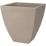 Pro Garden Plantenpot/bloempot Dunes - Tuin - stevig kunststof - beige/zand - D40 x H42 cm - Voor buiten