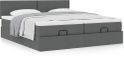 Maison Exclusive - Cadre de lit ottoman avec matelas, gris foncé, 160x200 cm, textile