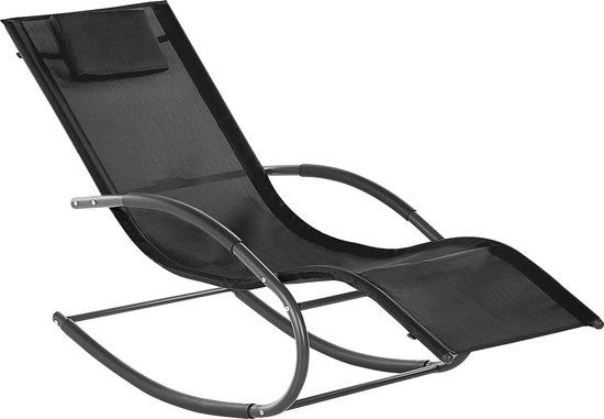 CARANO II Strandstoel - Zwart - Staal - 150 kg - 90x155x60 cm