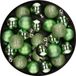 Decoris Mini kerstballen - 28x st - groen - D3 cm - kunststof