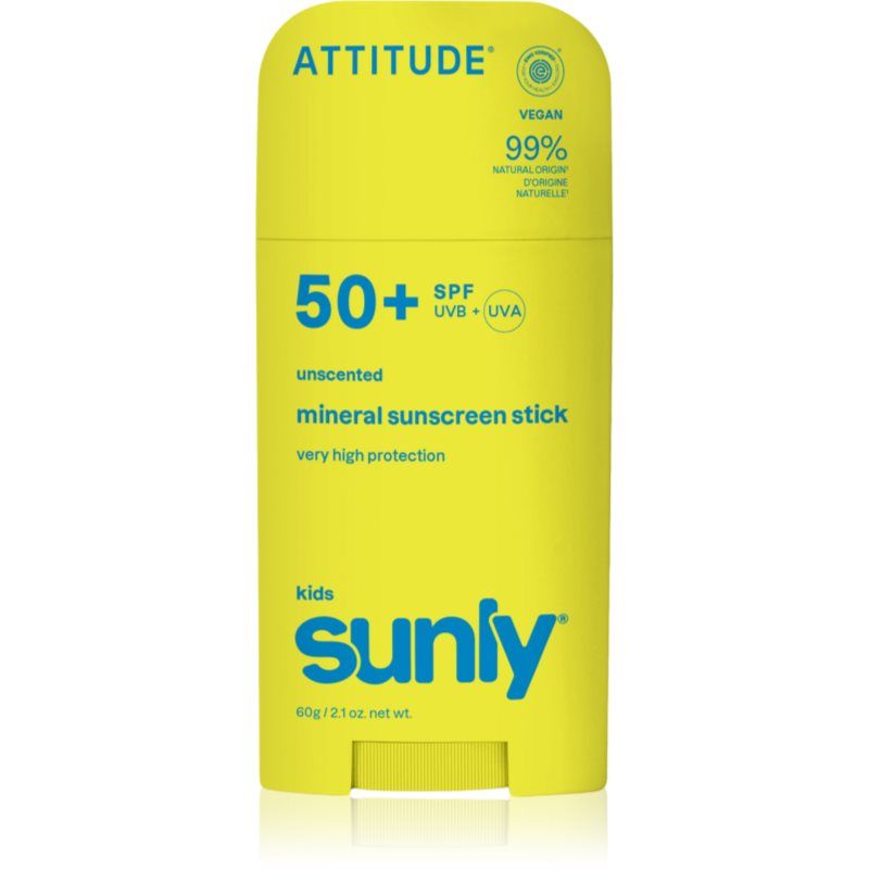 Attitude Sunly Kids Attitude, Zonnecrème, Children's mineral sunscreen without perfume SPF 50 Sunly 60 g (SPF 50)
