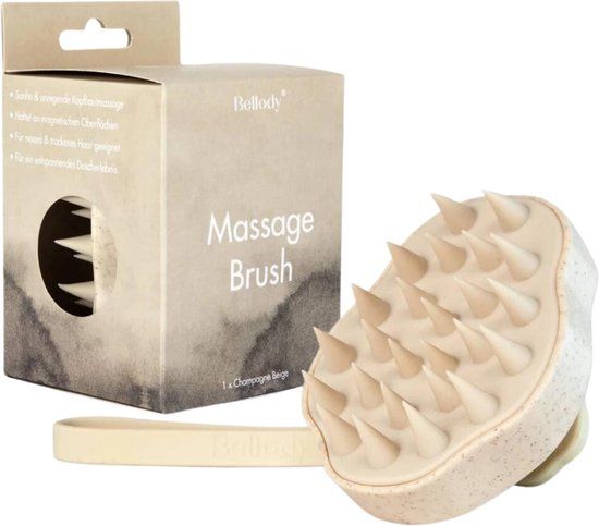 Bellody - Hoofdhuid Massageborstel - Champagne Beige