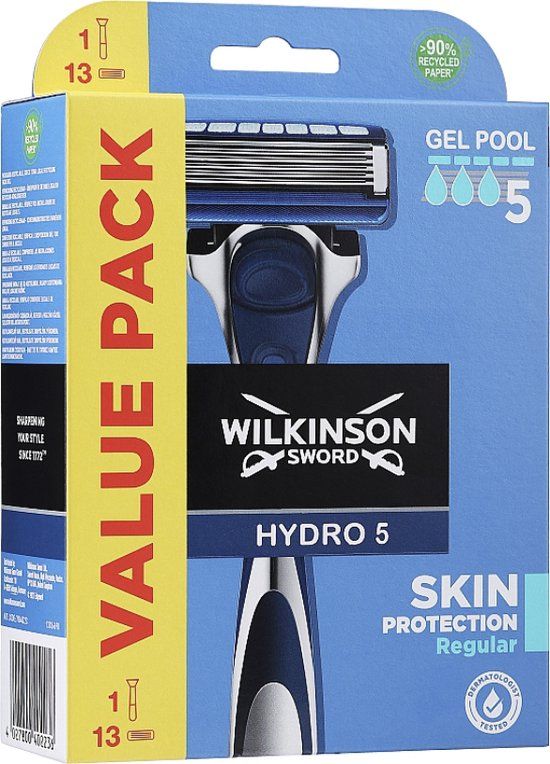 Wilkinson Sword Hydro 5 scheermes met 13 Mesjes - Blauw