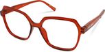Vista Bonita Leesbril MIRA - Sterkte +0.00 - Kleur Terra Cotta - Blauwlichtfilter - Unisex - Zeshoekig Design