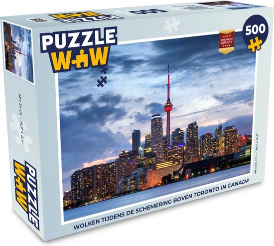 MuchoWow Puzzel Wolken tijdens de schemering boven Toronto in Canada - Legpuzzel - Puzzel 500 stukjes