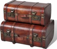 vidaXL Schatkisten 2 stuks vintage-stijl hout bruin