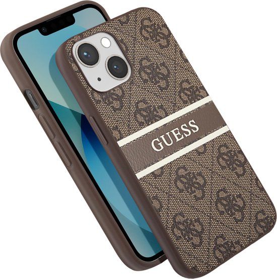 GUESS Telefoonhoesje voor Apple iPhone 13 Mini - Beschermende PU-Back Cover - Bruin