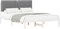 vidaXL Bedframe met Gevoerde Hoofdbord Lichtgrijs 140 x 200 cm