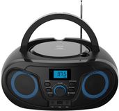 Silva Schneider MPC 25.4 USB draagbare cd-speler met FM-radio, USB voor MP3, AUX en hoofdtelefoonaansluiting, lcd-display, 40 W p.m.p.o., net-/batterijvoeding, zwart