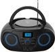 Silva Schneider MPC 25.4 USB draagbare cd-speler met FM-radio, USB voor MP3, AUX en hoofdtelefoonaansluiting, lcd-display, 40 W p.m.p.o., net-/batterijvoeding, zwart