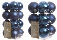 Decoris Kaemingk B.V. Kerstversiering kunststof kerstballen donkerblauw 4-6 cm pakket van 40x stuks