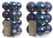 Decoris Kaemingk B.V. Kerstversiering kunststof kerstballen donkerblauw 4-6 cm pakket van 40x stuks