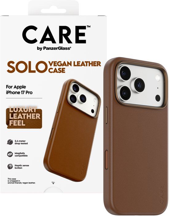 PanzerGlass CARE™ by ® Solo Case Brown iPhone 17 Pro mobiele telefoon behuizingen Hoes Bruin