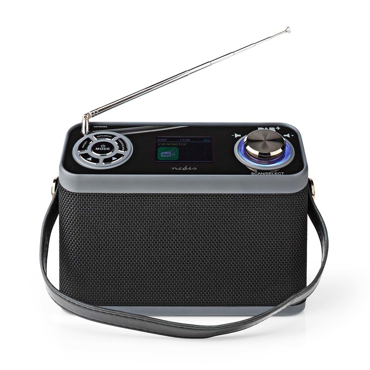 Nedis RDDB5200BK - Draagbare DAB+ Radio - Bluetooth - Zwart