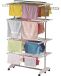 Panier à linge pour grandes familles avec 4 niveaux et 8 bras de suspension