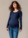 Prénatal Zwangerschapsshirt Dames Lange Mouw Ronde Hals Effen Midnight Blue Maat S