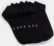 WE Fashion Heren sneakersokken, 7-pack, Zwart