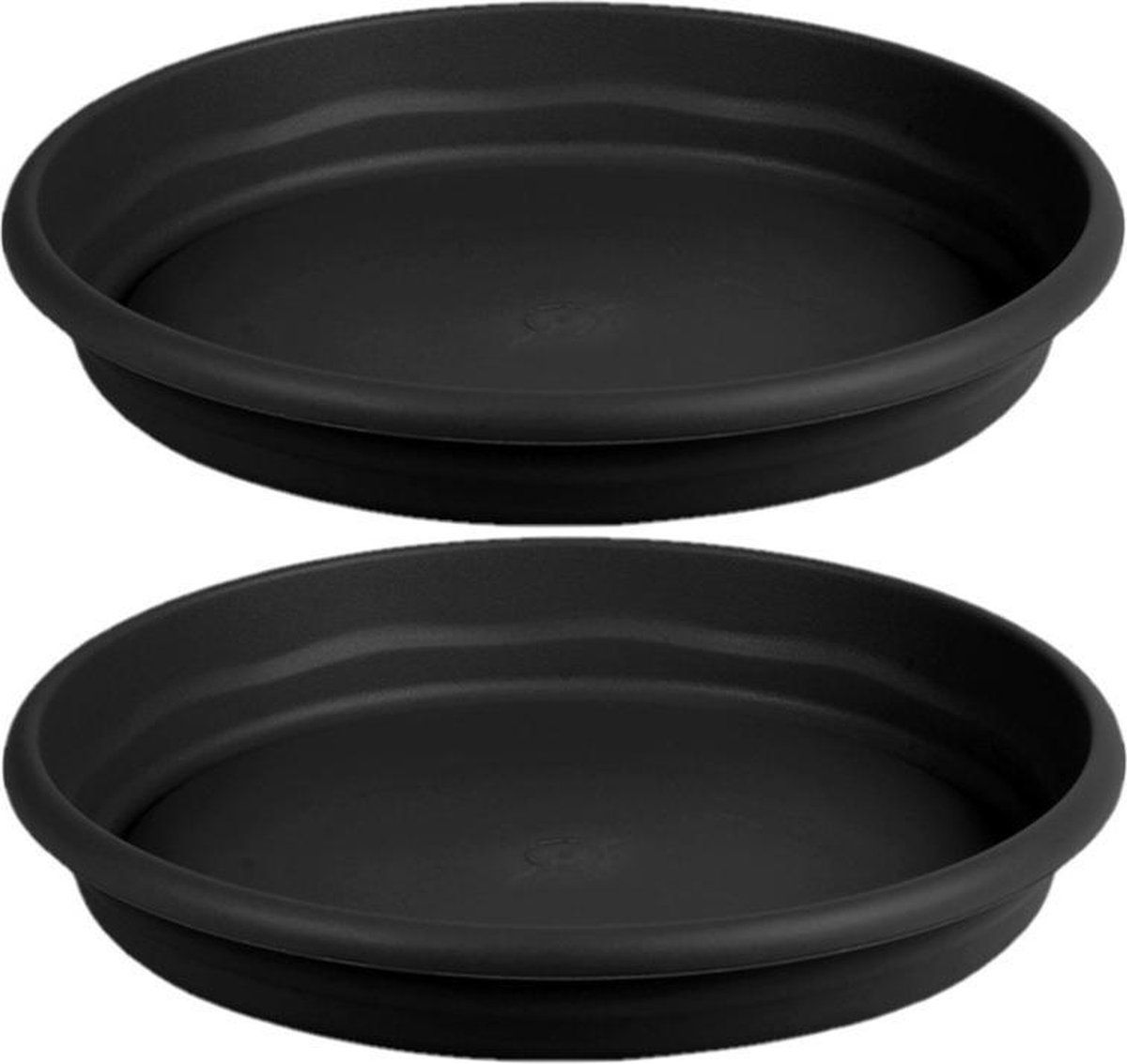 Hega hogar Set van 2x bloempot/plantenpot antraciet grijs Ø 22 cm kunststof