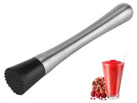 Cocktailstamper mojito muddler - Roestvrij staal - PP-kop met rasterpatroon - Ergonomisch handvat - Voor fruit en kruiden