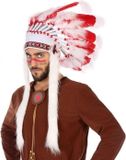 Fiesta Carnavales Wit/rode luxe indianen tooi voor heren
