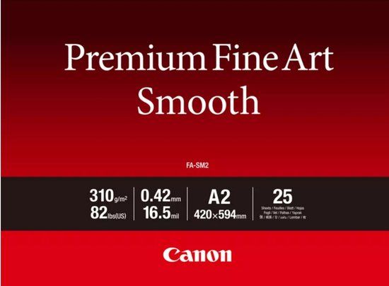 Canon FA-SM2 Fine Art Paper - A2 - 25 Sheets - Matte
