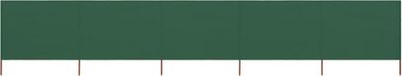vidaXL Paravent 5 panneaux 600x120 cm tissu vert