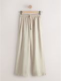 Next Dames Zwangerschapsbroek van linnen met elastische taille - Crème