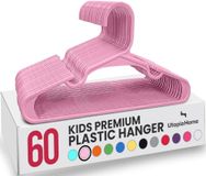 Utopia Home 60 stuks kinderhangers - 28 cm plastic babyhangers voor kast - kinderhangers voor kleding en babyhangers voor kast - ideaal voor dagelijks standaardgebruik (babyroze)