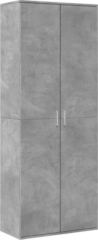 vidaXL Hoge kast - 70x35x180 cm - Bewerkt hout - Betongrijs