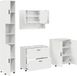 vidaXL Badkamerset, 4 stuks, hoogglanzend wit, 35 x 30 x 192 cm
