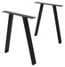 Pieds de table en métal, noir, lot de 2, forme en A, 60 x 72 cm