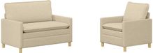 vidaXL Canapé 2 places Tissu Crème