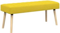vidaXL - Kanaalgeplooide - Bank - Licht - Geel - 110 x 40 x 46 cm - Stof