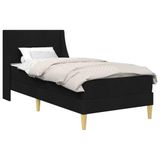 vidaXL Bedframe met matras met hoofdeinde Zwart 90 x 190 cm Polyester
