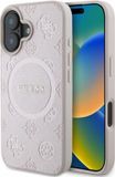 Guess GUHMP16SPSAPSMEP iPhone 16 6.1" roze/roze hardcase Saffiano Peony Classic Logo MagSafe