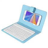 Oumij Opvouwbaar Bluetooth-toetsenbord - Draagbaar draadloos toetsenbord met verwijderbare beschermhoes, voor 4,5 \"-6,8\" Bluetooth mobiele telefoon - Compatibel voor Android / Windows / iOS mobiele telefoons (blauw)