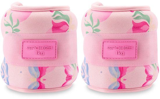 Spokey Enkel- en polsgewichten - Roze met print - 2x 1 kg