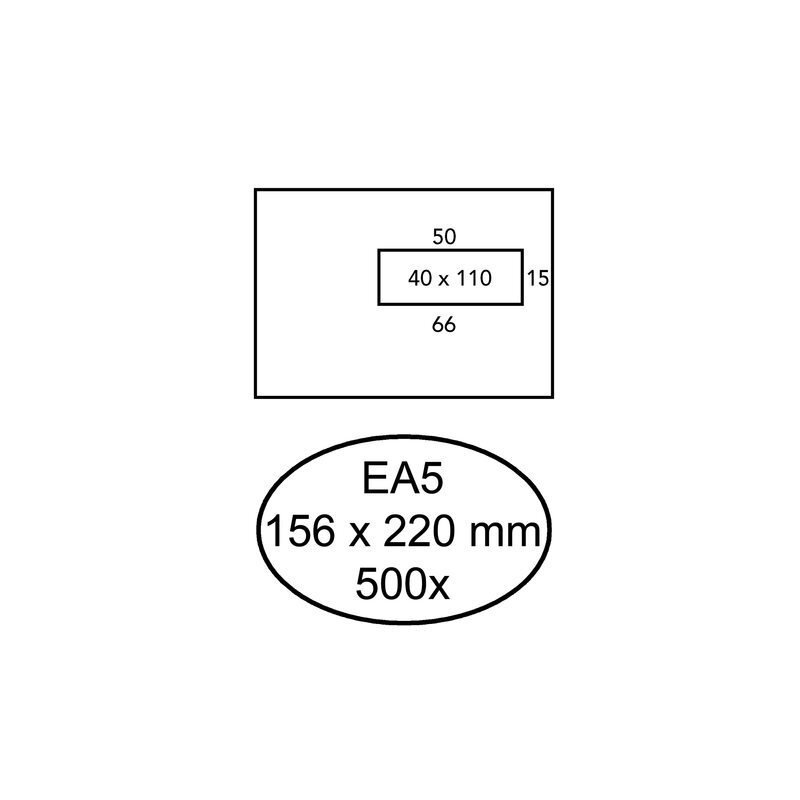 Quantore Envelop 156x220mm venster 4x11cm rechts 500stuks